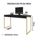 Ver imagem 5 de Mesa para Escritório com Estrutura Metálica Diretor 1.50 cm - Preto/Dourado