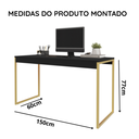 Ver imagem 6 de Mesa para Escritório com Estrutura Metálica Diretor 1.50 cm - Preto/Dourado