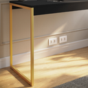 Ver imagem 2 de Mesa para Escritório Estilo Industrial 1,50cm Home Office Estudos em Mdp - Preto/dourado