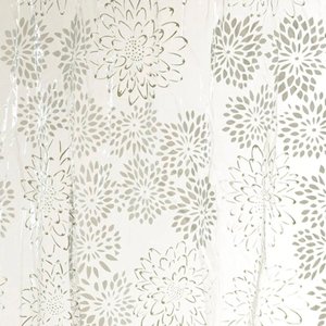 Cortina para Box Banheiro Pvc Antimofo 198x180cm - Flor Branca