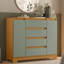 Ver imagem 3 de Cômoda Quarto Sapateira 112cm Selene Cinamomo/Sálvia a02 - Mpozenato
