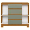 Ver imagem 2 de Cômoda Quarto Sapateira 112cm Selene Cinamomo/Sálvia a02 - Mpozenato