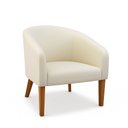 Ver imagem 3 de Poltrona Sala Decorativa Kit 2 Stella Pé Madeira Trapézio Castanho Suede Bege D03 - D’Rossi