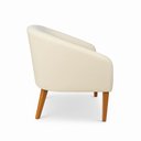 Ver imagem 4 de Poltrona Sala Decorativa Kit 2 Stella Pé Madeira Trapézio Castanho Suede Bege D03 - D’Rossi