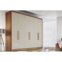 Ver imagem 1 de Guarda Roupa Casal 6 Portas e 6 Gavetas New Vértice/messina Freijo Cumaru C/ Fendi - Novo Horizonte