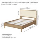 Ver imagem 3 de Cama Casal Palhinha Oslo 27055 Pes Madeira 152 Cm Hanover Artesano