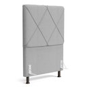 Ver imagem 1 de Cabeceira Cama Box Solteiro Mel 90cm com Frame Linho Cinza Claro - Desk Design