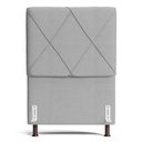 Ver imagem 4 de Cabeceira Cama Box Solteiro Mel 90cm com Frame Linho Cinza Claro - Desk Design