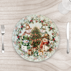 Capa para Sousplat 35cm Natal Boneco de Neve - com Base - Kit com 2