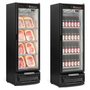 Refrigerador/Expositor Vertical Conveniência Cerveja e Carnes Gcbc-45 Pr Preto Gelopar 445L