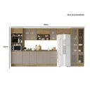 Ver imagem 2 de Armário de Cozinha Modulada Completa Reta 10 Peças 4,80m Botanic Kappesberg