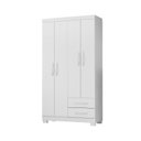 Ver imagem 2 de Guarda-Roupa Solteiro 4 Portas 2 Gavetas e Cômoda 5 Gavetas Itapema Branco