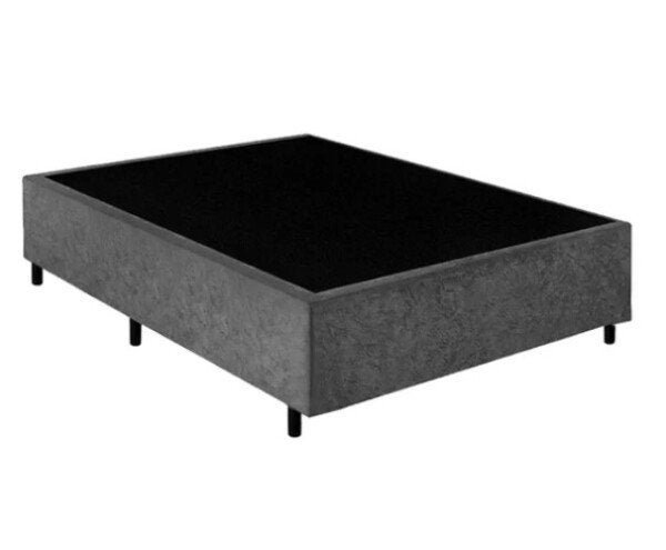 Base Box Casal 138 Suede Cinza com Colchão Ortobom Airtech Spring Pocket D26 Bege 70x138x188 - 3