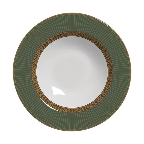 Conjunto com 6 Pratos Fundo Celebrate Verde Ø25cm Alleanza Cerâmica