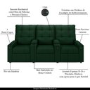 Ver imagem 7 de Poltrona do Papai Reclinável Cinema 3 Lugares Manual Baú Usb Haifa F05 Veludo Verde e - Lyam Decor