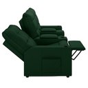Ver imagem 5 de Poltrona do Papai Reclinável Cinema 3 Lugares Manual Baú Usb Haifa F05 Veludo Verde e - Lyam Decor