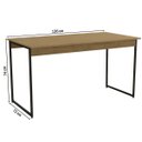 Ver imagem 3 de Conjunto Mesa 1,36x0,72m com 2 Bancos Estilo Industrial Li013 Kappesberg Crome - Freijó/preto Fosco