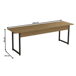 Conjunto Mesa 1,36x0,72m com 2 Bancos Estilo Industrial Li013 Kappesberg Crome - Freijó/preto Fosco - 2