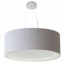 Ver imagem 1 de Lustre Pendente Cilíndrico Md-4013 Cúpula em Tecido 60x25cm Rustico Cinza / Branco - Bivolt
