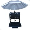 Cadeira para Barco Giratória Prática Dobrável com Suporte de Guarda Sol Preta - 1