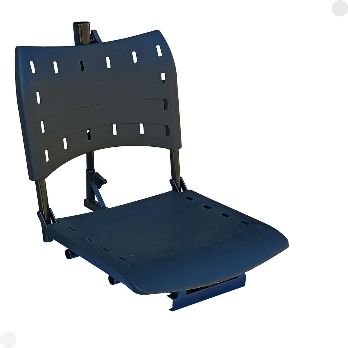 Cadeira para Barco Giratória Prática Dobrável com Suporte de Guarda Sol Preta - 4