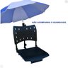 Cadeira para Barco Giratória Prática Dobrável com Suporte de Guarda Sol Preta - 2