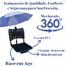 Cadeira para Barco Giratória Prática Dobrável com Suporte de Guarda Sol Preta - 3