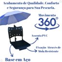 Ver imagem 3 de Cadeira para Barco Giratória Prática Dobrável com Suporte de Guarda Sol Preta