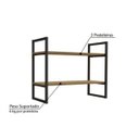 Ver imagem 3 de Nicho Mini Estante com 2 Prateleiras Estilo Industrial Li008 Kappesberg Crome - Freijó/preto Fosco