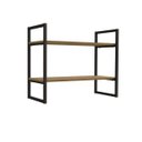 Ver imagem 3 de Nicho Mini Estante com 2 Prateleiras 72cm Estilo Industrial Kappesberg Industrial - Freijó/Preto Fsc