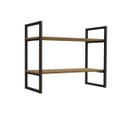 Ver imagem 2 de Nicho Mini Estante com 2 Prateleiras Estilo Industrial Li008 Kappesberg Crome - Freijó/preto Fosco