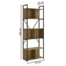 Estante Alta 72cm com 6 Nichos Estilo Industrial Li014 Kappesberg Crome - Freijó/preto Fosco - 3