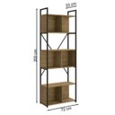 Ver imagem 3 de Estante Alta 72cm com 6 Nichos Estilo Industrial Li014 Kappesberg Crome - Freijó/preto Fosco