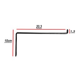 Kit 6 peças Suporte cantoneira Invertida - Mod. 2 "S" p/ prateleira de 20cm - Preta - 2
