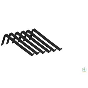Kit 6 peças Suporte cantoneira Invertida - Mod. 2 "S" p/ prateleira de 20cm - Preta