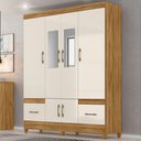 Ver imagem 2 de Guarda Roupa Casal Ms912 6p Espelho 165 Cm Freijo Off White Moval