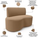 Ver imagem 3 de Sofá 2 Lugares 140cm Orgânico para Sala de Estar Living Larissa L02 Bouclê Mostarda - Lyam Decor