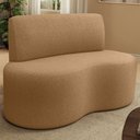 Ver imagem 1 de Sofá 2 Lugares 140cm Orgânico para Sala de Estar Living Larissa L02 Bouclê Mostarda - Lyam Decor