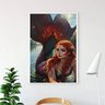 Quadro Arquétipo Sereia Ruiva 33x24cm:madeira Branca - 1