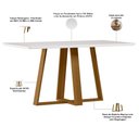 Ver imagem 4 de Mesa de Jantar 6 Lugares Retangular 160cm Tampo MDF com Vidro Elian N01 Ypê Off White - Lyam Decor