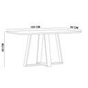 Ver imagem 5 de Mesa de Jantar 6 Lugares Retangular 160cm Tampo MDF com Vidro Elian N01 Ypê Off White - Lyam Decor