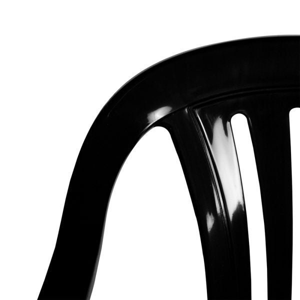 Cadeira Poltrona Plástica Com Apoio De Braço Preta Mor - 7