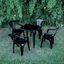 Ver imagem 5 de Cadeira Poltrona Plástica Com Apoio De Braço Preta Mor