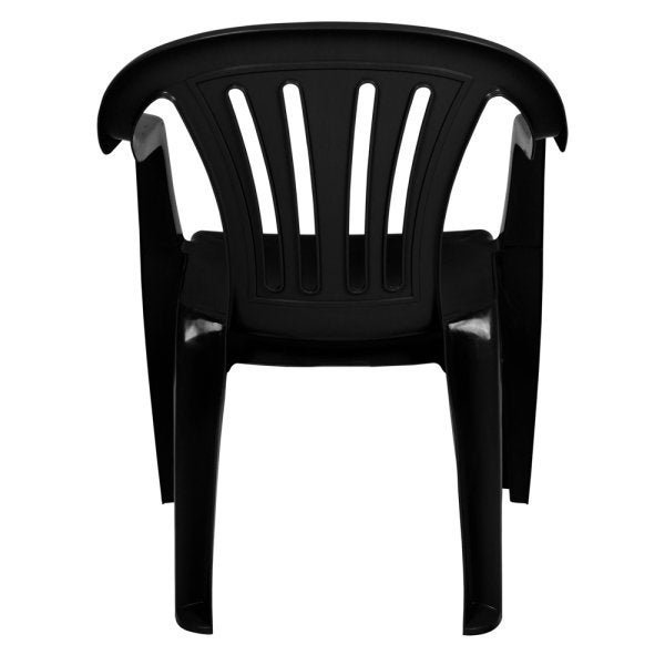 Cadeira Poltrona Plástica Com Apoio De Braço Preta Mor - 4