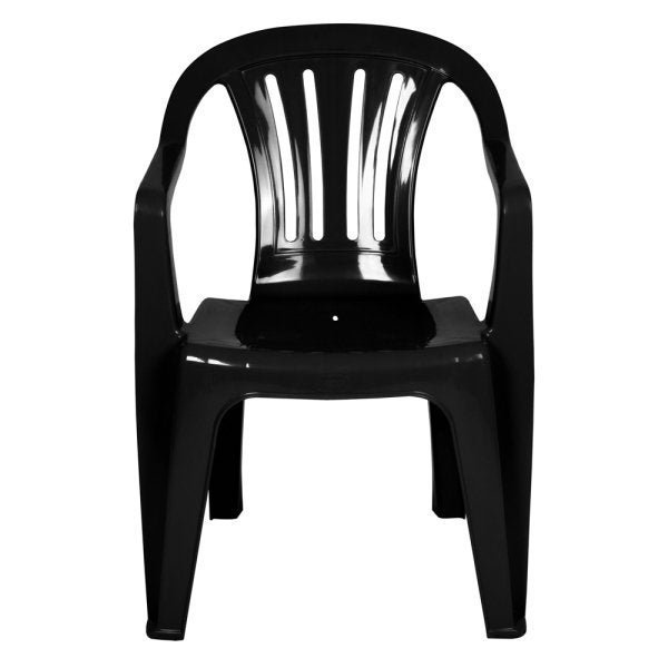 Cadeira Poltrona Plástica Com Apoio De Braço Preta Mor - 2