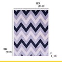 Ver imagem 5 de Tapete Retangular Grande 250 X 200 Cm Sala Quarto Reinassance Zig Zag Veludo Cinza- Clicklar