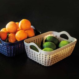 Cesto Trancado Retangular Baixo Branco Antigo Mor - 6