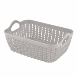 Cesto Trancado Retangular Baixo Branco Antigo Mor - 1