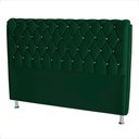 Ver imagem 1 de Cabeceira de Cama Box Londres Casal 140 Cm Suede Botão de Strass Verde do Lar Móveis e Decoração