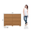 Ver imagem 3 de Cômoda para Quarto 6 Gavetas Ravenna Marrom/Cinamomo